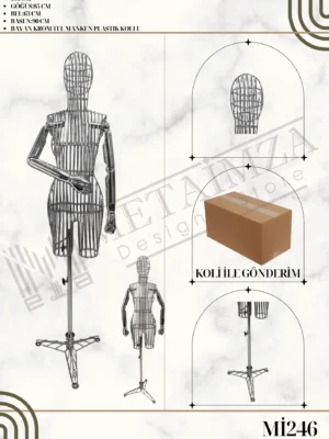 BAYAN KROM TİPLİ MANKEN PLASTİK KOLLU