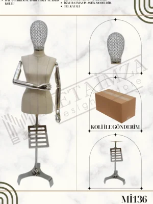 Ahşap Kollu Yıldız Ayaklı Bayan-Erkek Plastik Terzi